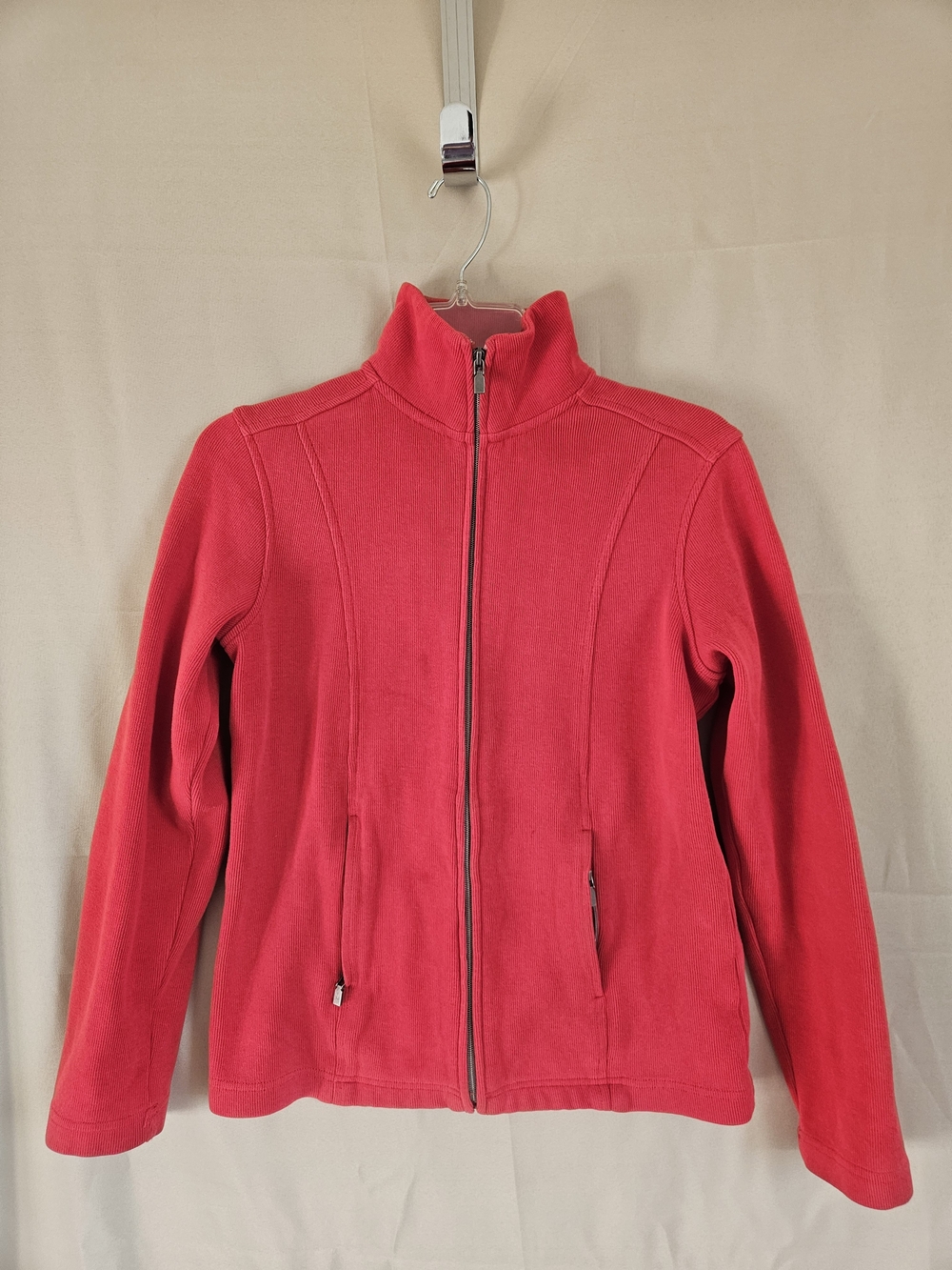 Lady Hathaway Women’s Red Zip-Front  Bomber Jacket Size S Cotton